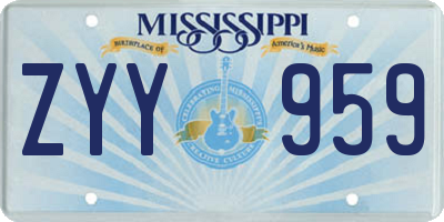 MS license plate ZYY959