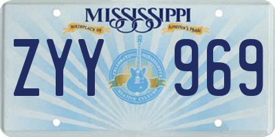 MS license plate ZYY969