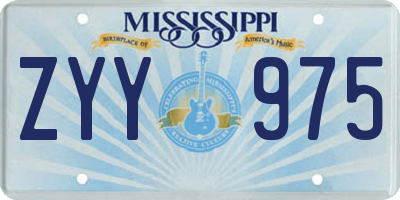 MS license plate ZYY975