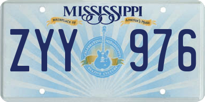 MS license plate ZYY976