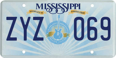 MS license plate ZYZ069