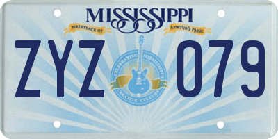 MS license plate ZYZ079
