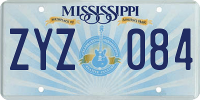 MS license plate ZYZ084