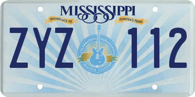 MS license plate ZYZ112