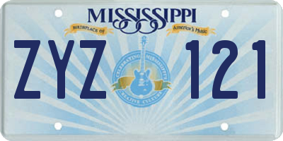 MS license plate ZYZ121