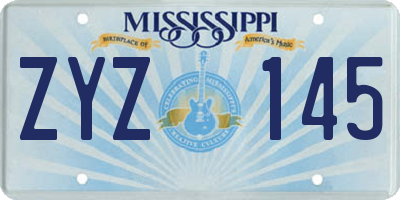 MS license plate ZYZ145
