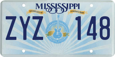 MS license plate ZYZ148