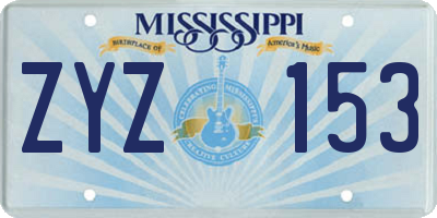 MS license plate ZYZ153