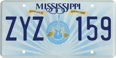 MS license plate ZYZ159