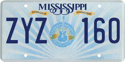 MS license plate ZYZ160