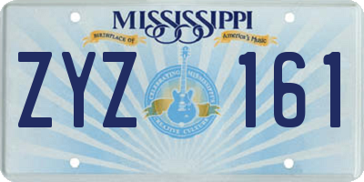 MS license plate ZYZ161