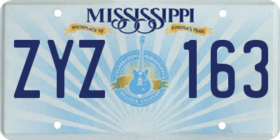 MS license plate ZYZ163