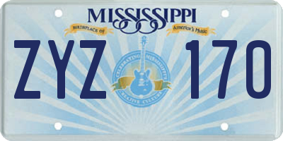 MS license plate ZYZ170