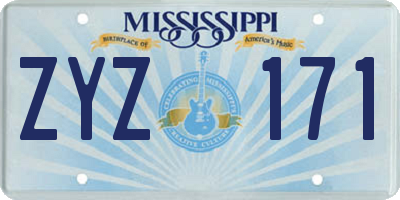 MS license plate ZYZ171