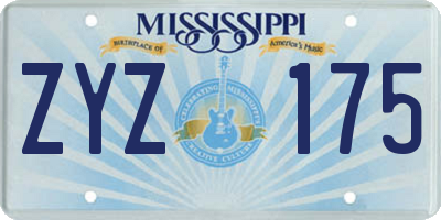 MS license plate ZYZ175