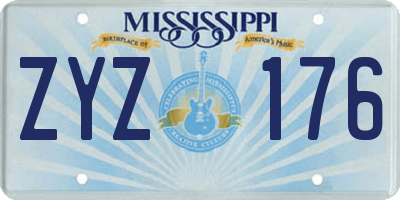 MS license plate ZYZ176