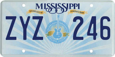MS license plate ZYZ246