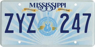 MS license plate ZYZ247
