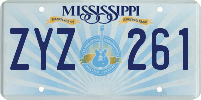 MS license plate ZYZ261