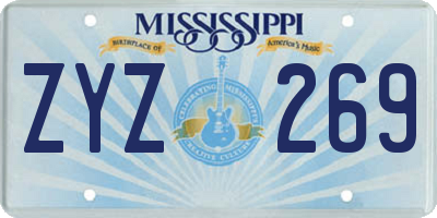 MS license plate ZYZ269