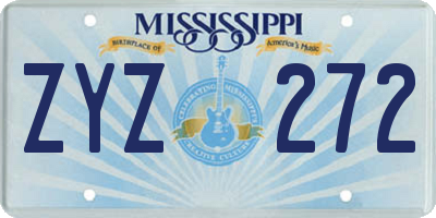 MS license plate ZYZ272