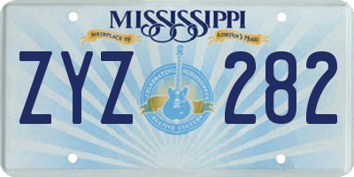 MS license plate ZYZ282