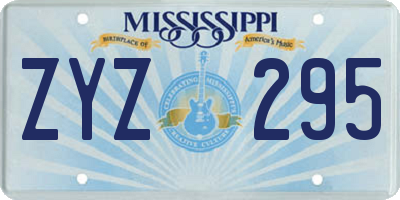 MS license plate ZYZ295