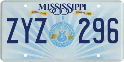 MS license plate ZYZ296