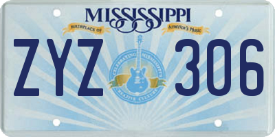 MS license plate ZYZ306