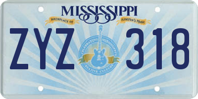 MS license plate ZYZ318