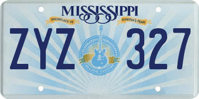 MS license plate ZYZ327