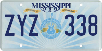 MS license plate ZYZ338