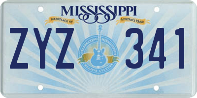 MS license plate ZYZ341