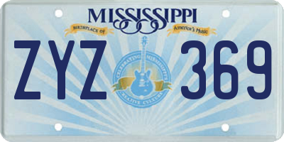 MS license plate ZYZ369