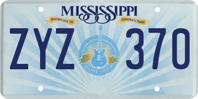 MS license plate ZYZ370