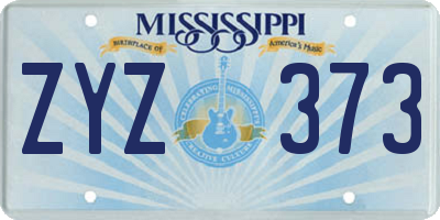 MS license plate ZYZ373
