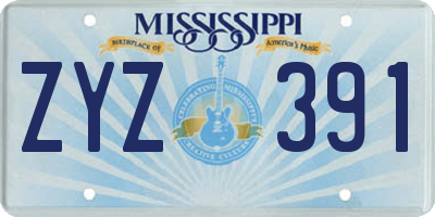 MS license plate ZYZ391