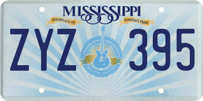 MS license plate ZYZ395