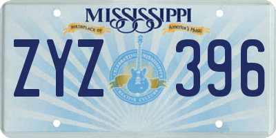 MS license plate ZYZ396