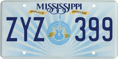 MS license plate ZYZ399