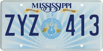 MS license plate ZYZ413