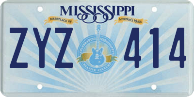 MS license plate ZYZ414