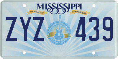 MS license plate ZYZ439