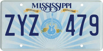 MS license plate ZYZ479