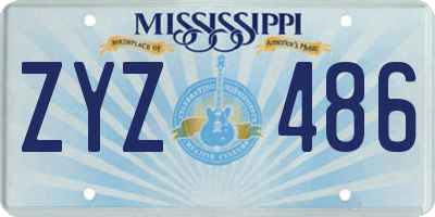 MS license plate ZYZ486