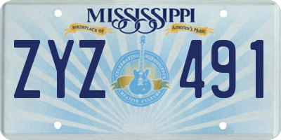 MS license plate ZYZ491