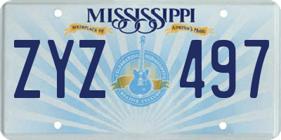 MS license plate ZYZ497