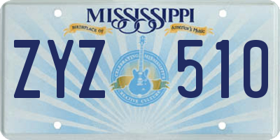 MS license plate ZYZ510