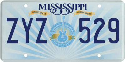 MS license plate ZYZ529