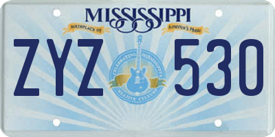 MS license plate ZYZ530